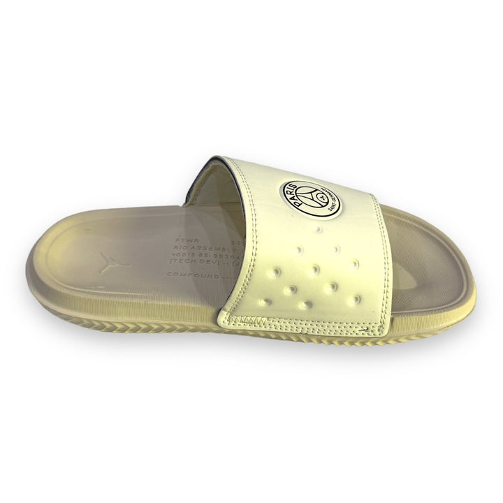 JORDN Imported Premium High Sole Slider in Off White - FITSY