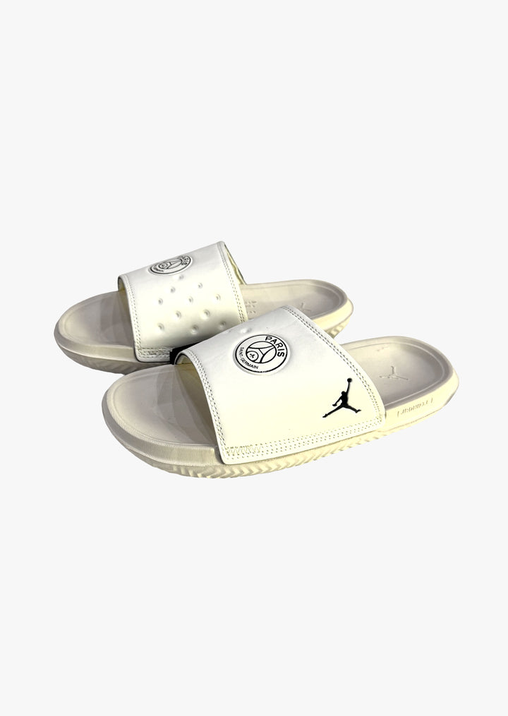JORDN Imported Premium High Sole Slider in Off White - FITSY