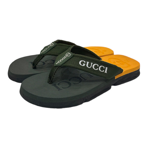 Orange & Green Extra Soft G-U-C-C-I Cross Slipper