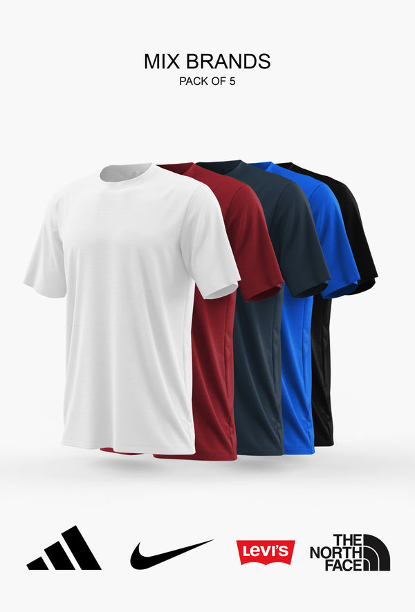 Medium Size Mix Brand T-Shirt (Pack of 5)