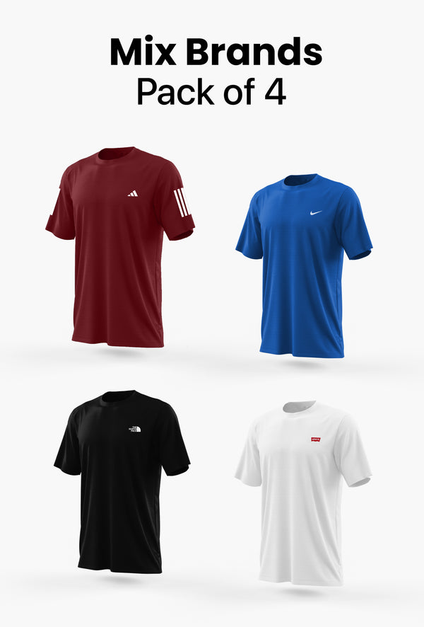 Large Size Mix Brand T-Shirt (Pack of 4)