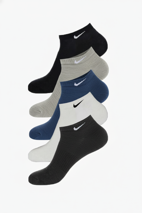 N-I-K-E Imported Ankle Socks - Pack of 5 - New
