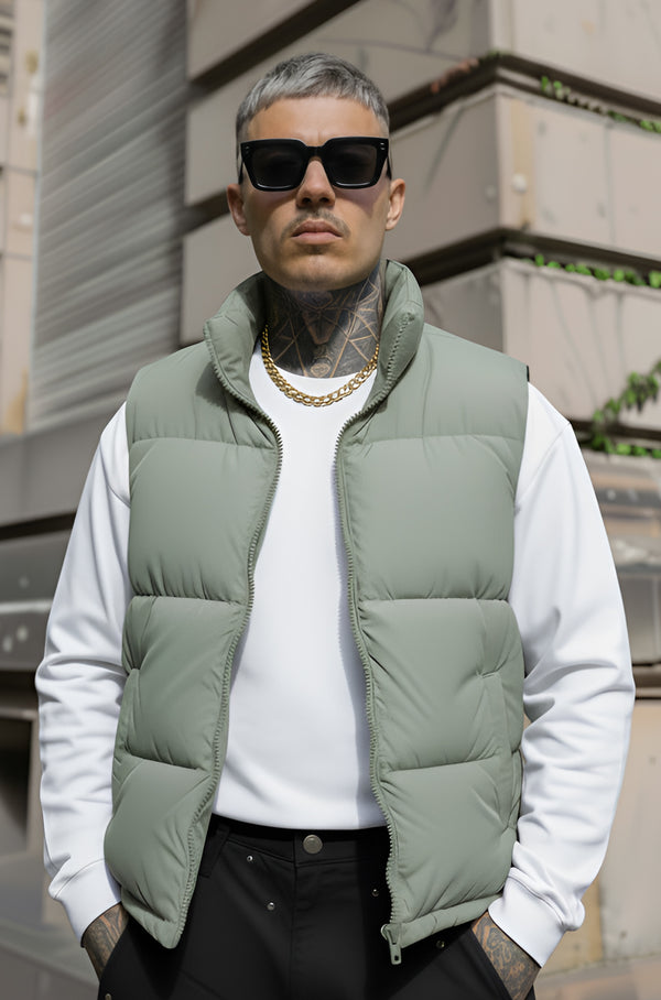 Z-A-R-A Puffer Jacket (Half Sleeves) - Green