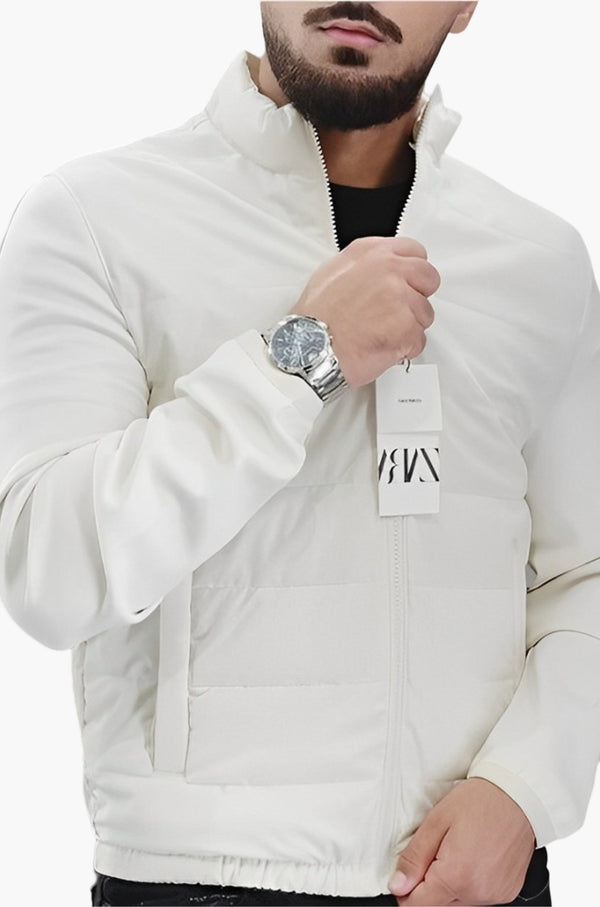 Plain White Puffer Jacket - FITSY