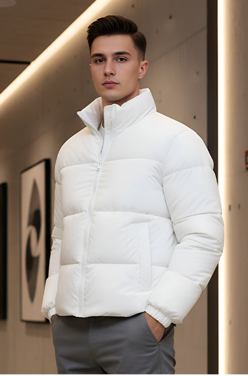 Mens - Puffer Jacket (Full Sleeves) - White